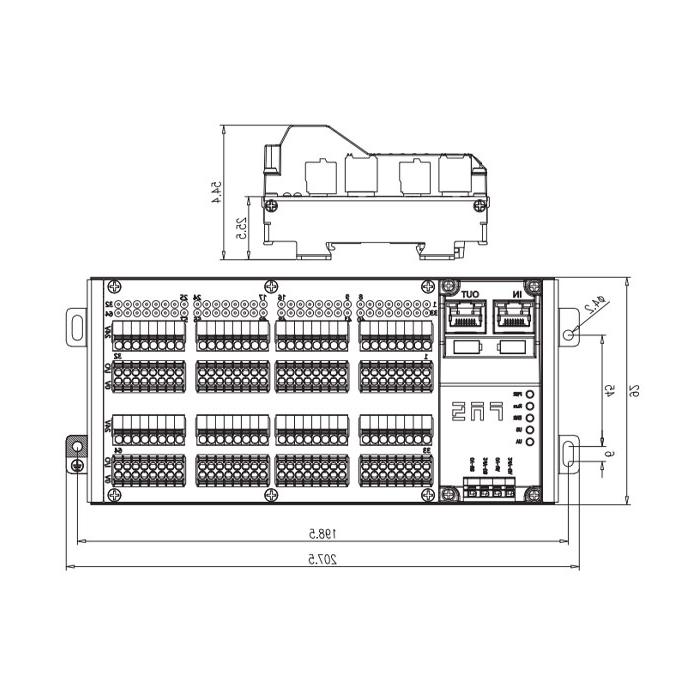 Profinet协议、IP20、64DI/DO 自适应配置、PNP、端子式、RJ45网口、远程模块、009A74